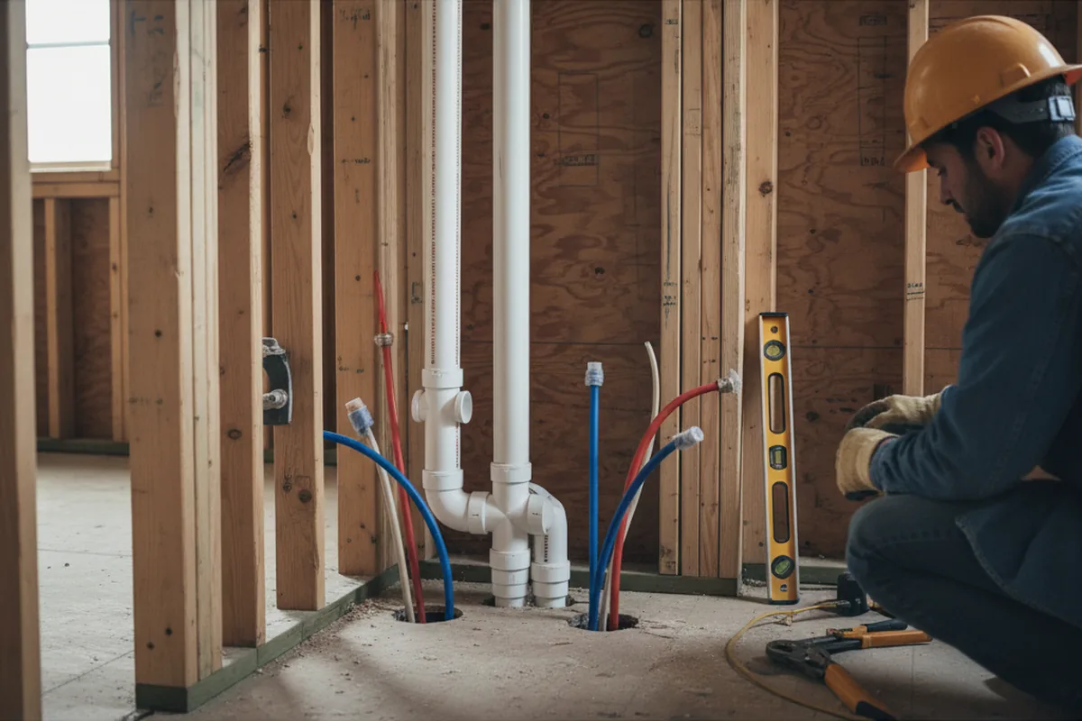 Drain and supply rough-in during Garbage Disposal Repair in Holliston